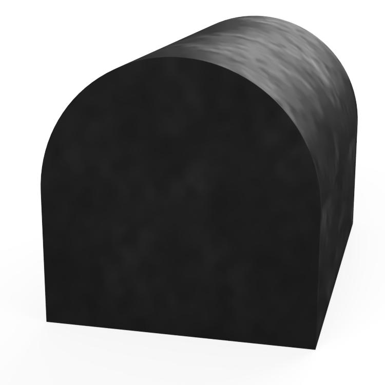 D shaped rubber extrusion render